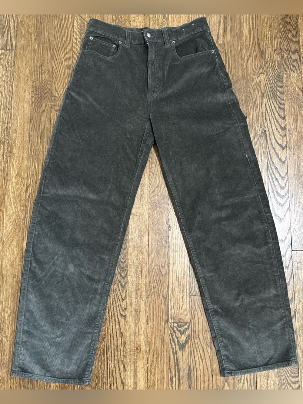 Madewell High-Waist Women’s The Ballon Pant Charcoal Corduroy Size 28 Relaxed